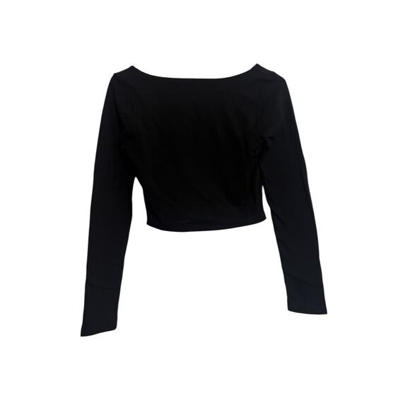 Final Touch Flared Lounge Pants Long Sleeve Cropped Shirt Set Size Small Black - Picture 6 of 6